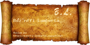 Bánffi Lamberta névjegykártya